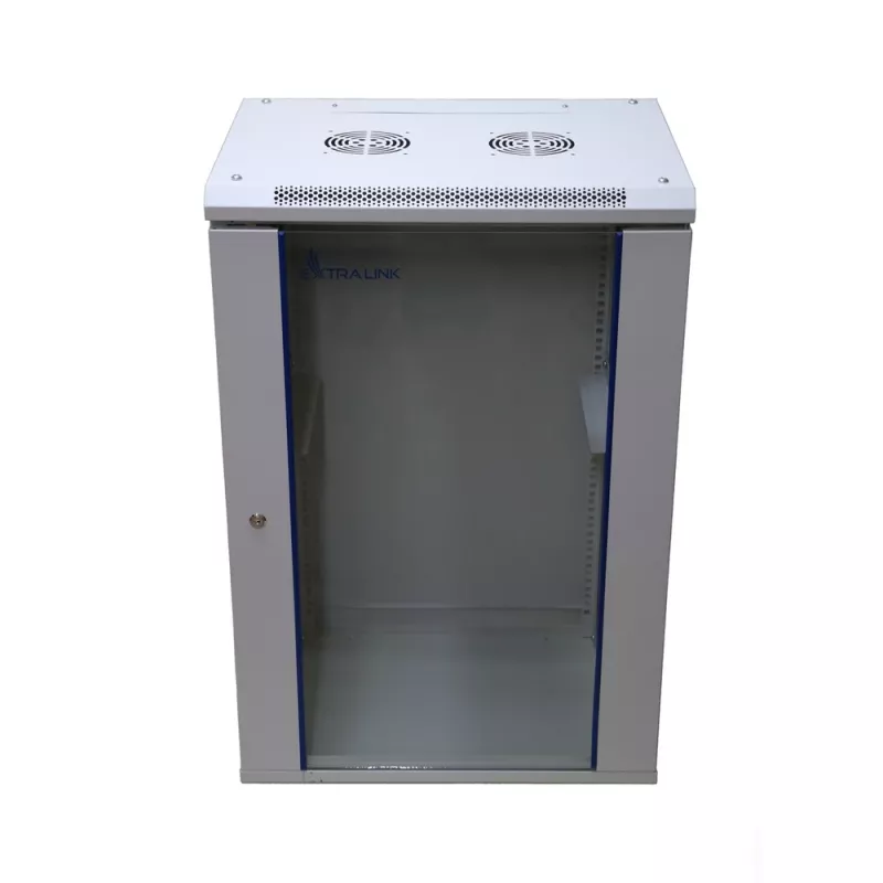 Nástenný rack Extralink 18U 600x450 sivá