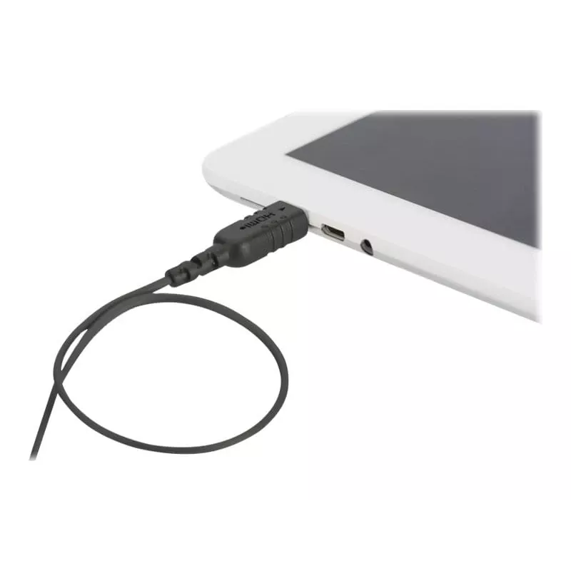 DIGITUS HDMI High Speed Connection Cable – HDMI kábel – HDMI samec na 19 pin mini HDMI Type C samec – 2,0m – dvojitá izolácia – čierna – geform