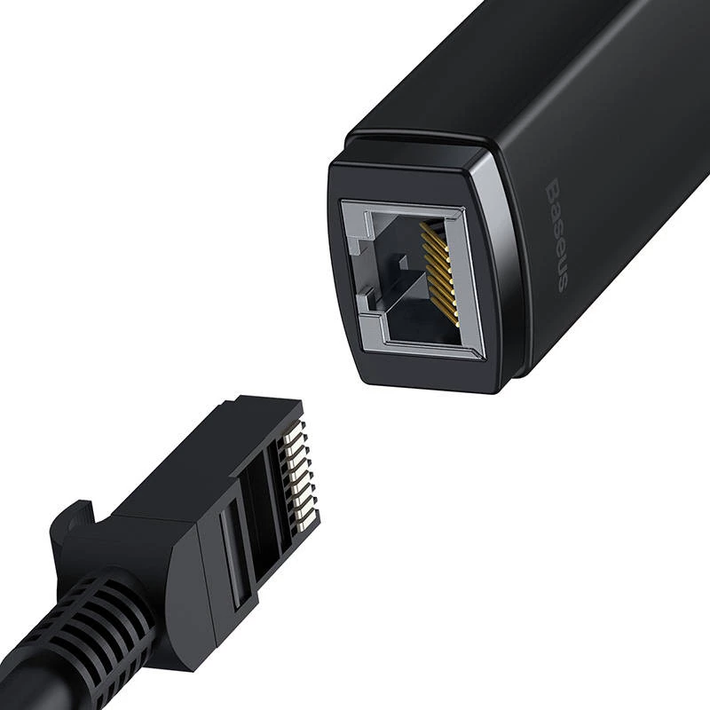 Sieťový adaptér Baseus Lite Series USB-C na RJ45 (čierny)