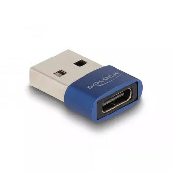 DeLOCK USB 2.0 adaptér USB Type-A konektor samec na USB Type-C konektor samica modrý