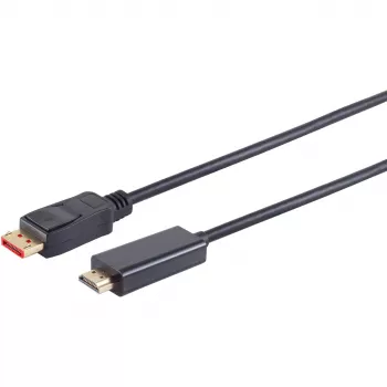 Video káblový adaptér S/CONN 10-71075 10 m DisplayPort HDMI Type-A čierny