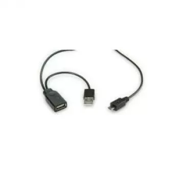 ROLINE USB 2.0 Y kábel - 2x Type-A (ST / BU) - Micro B ST - 1m - tienený - USB 2.0 Type Micro B - 1 mm (19.08.1009)