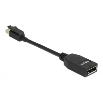 DeLOCK - DisplayPort adaptér - Mini DisplayPort (M) uzamknutý na DisplayPort (W) - DisplayPort 1.4 - 15 cm - bez halogénov, podpora 8K - čierny (65978)