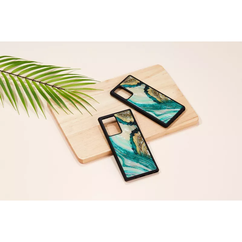 Ochranné puzdro iKins pre Samsung Galaxy Note 20 — dizajn Aqua Agate