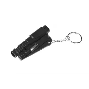 Núdzový nástroj GUARD YC-004-BL — opaskový nôž s píšťalkou, rozbíjač skla, technopolymér, 75×35×15 mm, 100 g