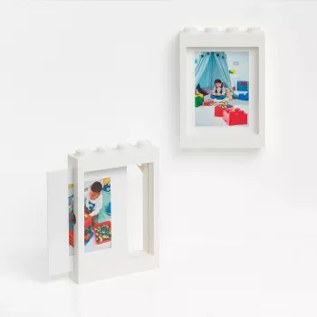 LEGO fotorámik PICTURE FRAME, (Š)191 x (V)268 mm, biely z ABS plastu, so 4 výstupkami, stohovateľný, vhodný pre - 1 kus