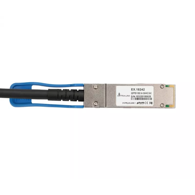 Extralink QSFP28 DAC kábel 100G 3M 30AWG PASSIVE sieťový transceiver modul