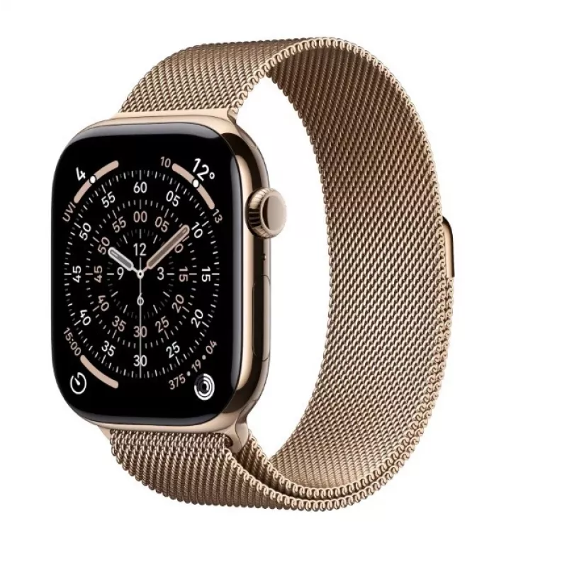 Apple Watch GPS + Cellular 46mm zlaté titánové puzdro zlatý Milanese Loop S/M