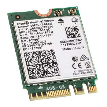 Intel Wireless-AC 9260 - sieťový adaptér - M.2 2230 - 802.11b, 802.11a, 802.11g, 802.11n, 802.11ac, Bluetooth 5.0