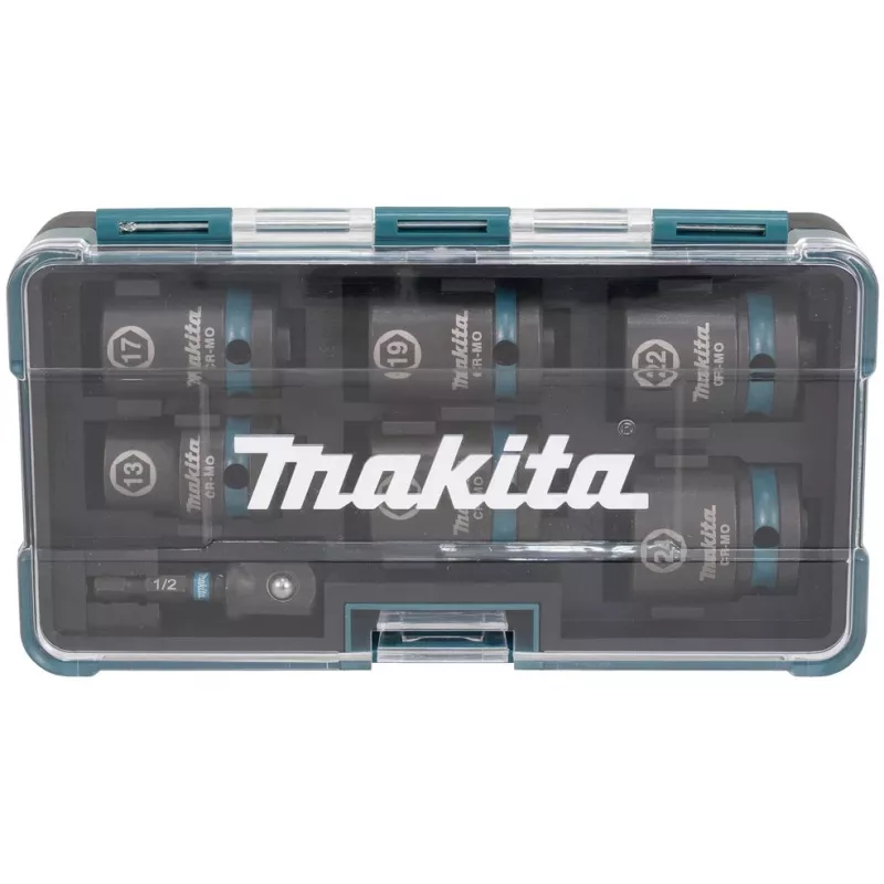 Makita E-16592 nástrčné kľúče pre rázový uťahovač sada nástrčných kľúčov čierna, tyrkysová