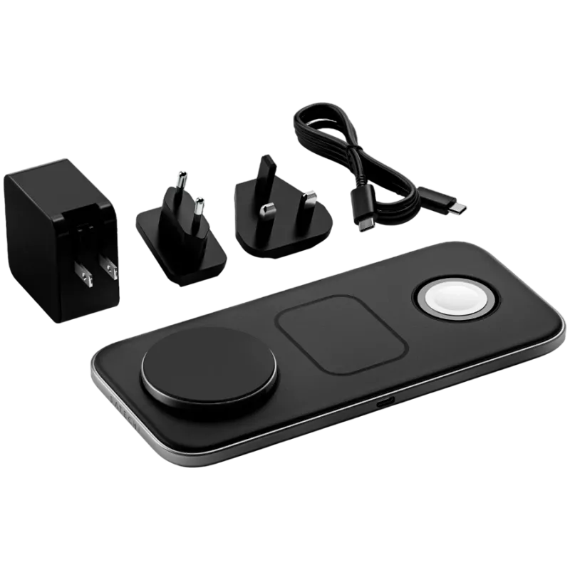 SATECHI Qi2 Trio Wireless Charging Pad - s typ A-, C-, G-konektormi