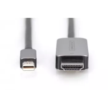 DIGITUS - adaptérový kábel - Mini DisplayPort (M) na HDMI (M) - 1,0 m - podpora 8K 60 Hz - čierny (DB-340109-010-S)