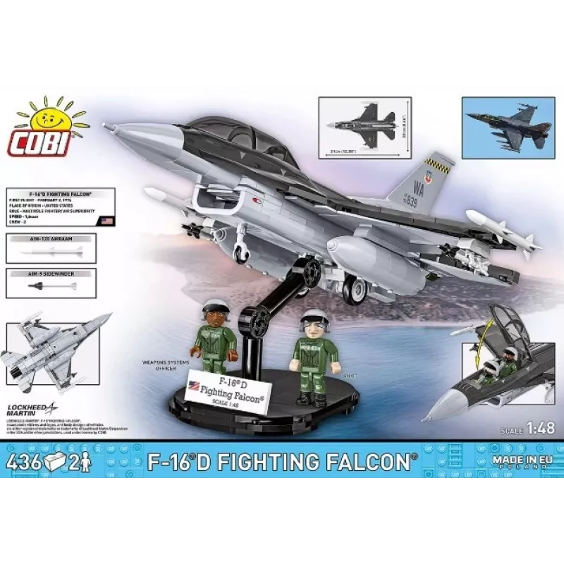 Stavebnica Cobi F-16D Fighting Falcon, 436 dielov, mierka neuvedená