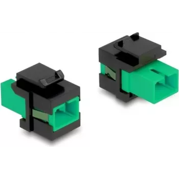 Keystone modul DELOCK 87121 — SC adaptér, ploché prevedenie, zelená/čierna, 16,5 × 27,4 × 21,9 mm
