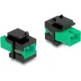 Keystone modul DELOCK 87121 — SC adaptér, ploché prevedenie, zelený/čierny, 16,5 × 27,4 × 21,9 mm