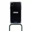 Obal na telefón na krk Lookabe loo014 pre iPhone XR – zlato-zelené ochranné puzdro s pásikom