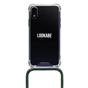 Obal na telefón na krk Lookabe loo014 pre iPhone XR – zlato-zelené ochranné puzdro s pásikom