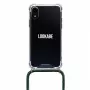 Obal na telefón na krk Lookabe loo014 pre iPhone XR – zlato-zelené ochranné puzdro s pásikom