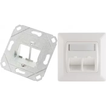 Sieťová zásuvka ShiverPeaks 08-10100 Keystone 2-port — keystone vložka 2-port pre sieťové zásuvky