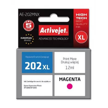 Activejet AE-202MNX atrament (náhrada za Epson 202XL H34010; Supreme; 12 ml; purpurová)