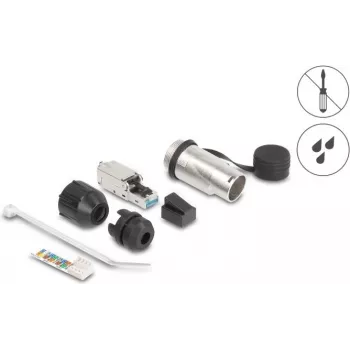 Delock 67065 modulárny konektor RJ45, montovateľný v teréne, Cat.6A