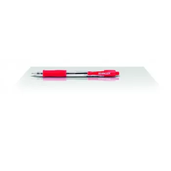 Guľôčkové pero Stanger 18000300040 Softgrip zatahovacie – červená náplň, zatahovací hrot, Softgrip