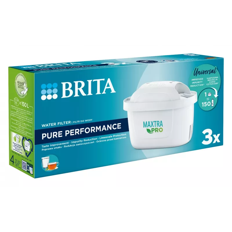 Filtračná kazeta na vodu BRITA Maxtra+ Pure Performance, technopolymér, kapacita 150 L, 3 ks
