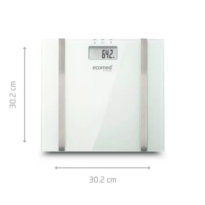 Ecomed BS-70E obdĺžniková biela elektronická osobná váha