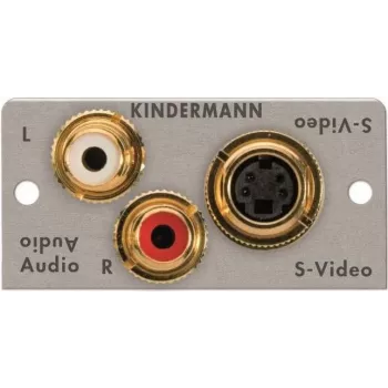 Vstavaný predný panelový modul Kindermann 7444-531 — 2x RCA a 4-pólový Mini-DIN konektor