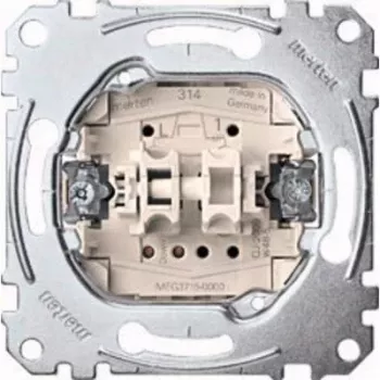 Kolískový spínač Merten MEG3715-0000, 1-pólový, metallic, 250 V AC, 10 A