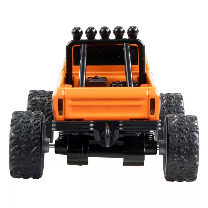 Rádiom ovládaný Monstertruck Amewi DieCast 1:64 RTR oranžová, kovové puzdro, Ready-to-Run