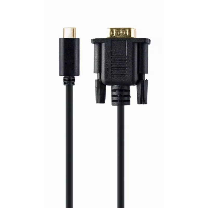 Gembird A-CM-VGAM-01 adaptérový kábel USB-C na VGA samec, 1920x1080 60 Hz, 2 m, čierny