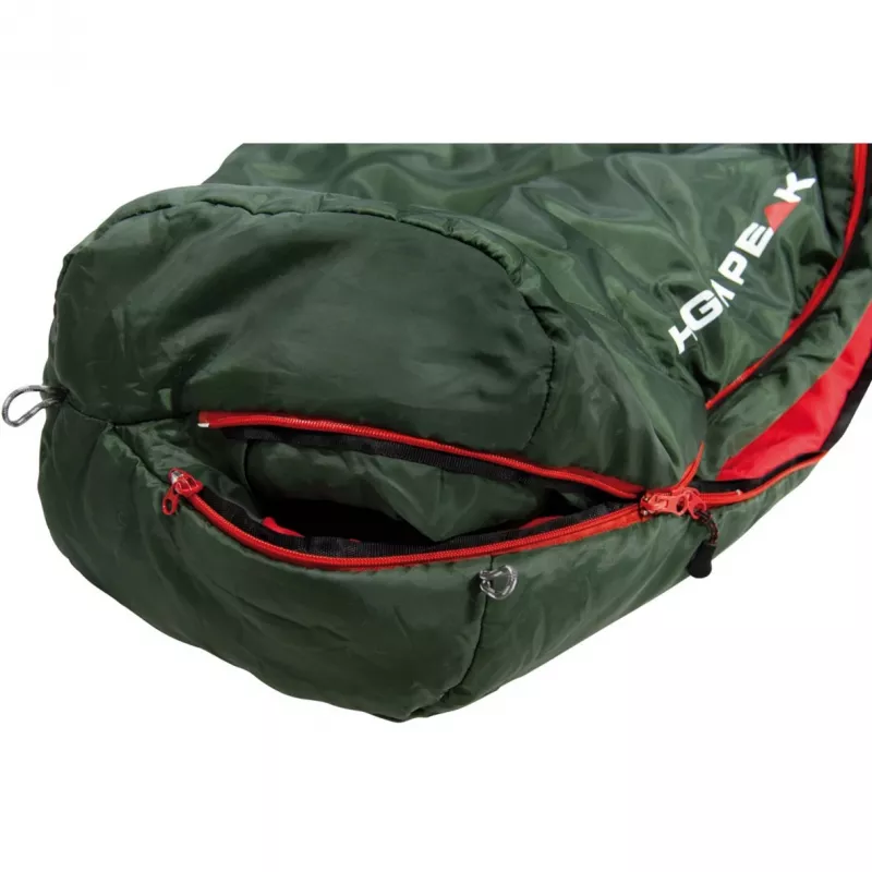Mumien-Schlafsack čierna Arrow ECO (tmavozelená/červená)