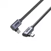USB-C kábel Unitek C14147ABK01-1M, 1 m, 90° zahnuté konektory, USB PD 3.0 100W, dáta 480 Mbit/s, čierny