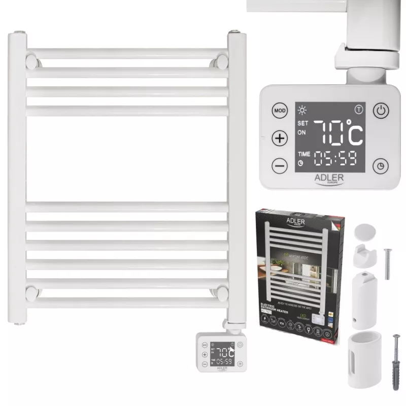 LED elektrický radiátor do kúpeľne | AD 7823 | radiátor | 400 W | biela | IP24