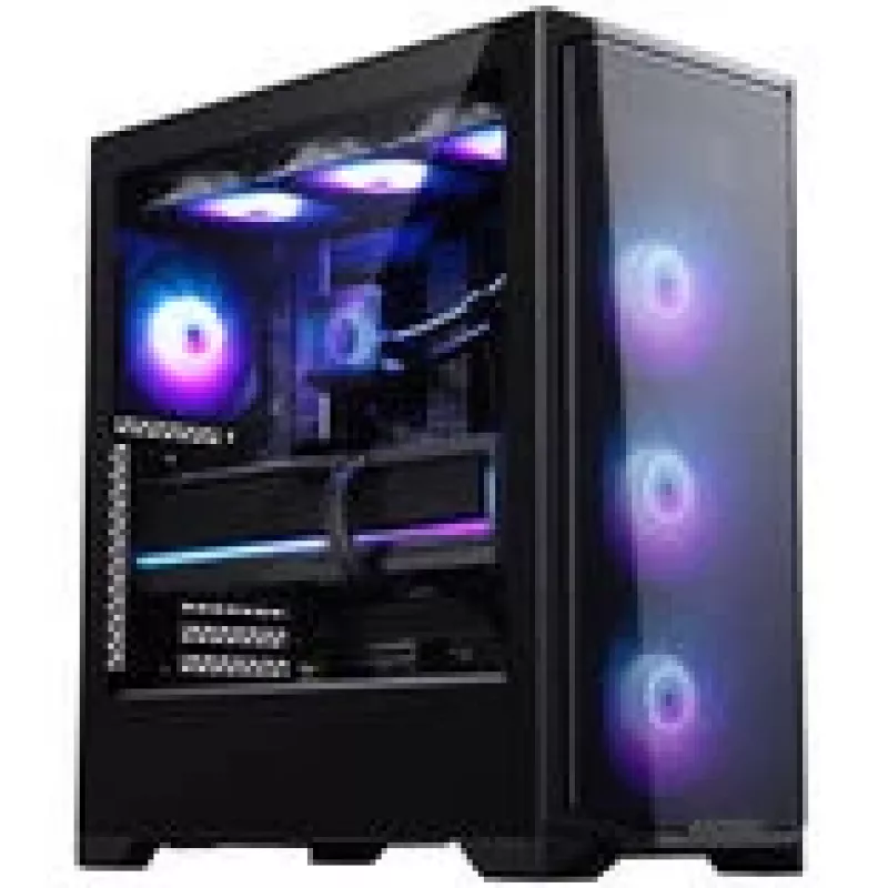 PHANTEKS Eclipse G370A PC skriňa, Midi-Tower, SSI-EEB, RGB, tvrdené sklo - vrátane 3x 120 mm ventilátorov, čierna