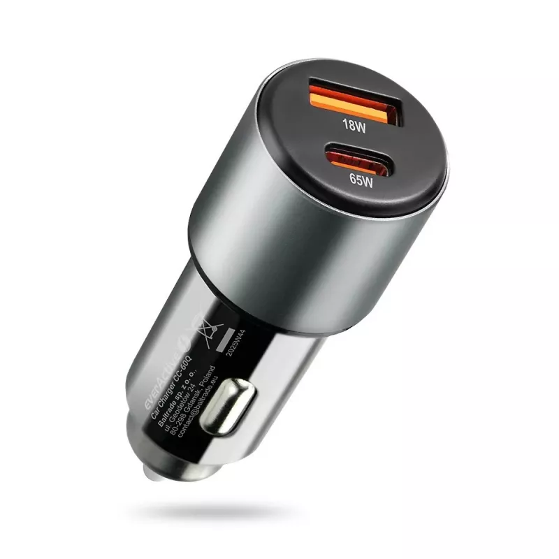 Auto nabíjačka everActive CC-60Q, QC3.0, až do 83W, USB auto napájací adaptér
