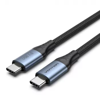 Vention USB4 Gen 3x2 Type-C na Type-C kábel 1 m, 5 A, hliníková zliatina, bavlnený oplet
