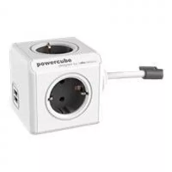 Power Extension Allocacoc 1407/DEEUPC 3m 4 AC zásuvky sivá biela