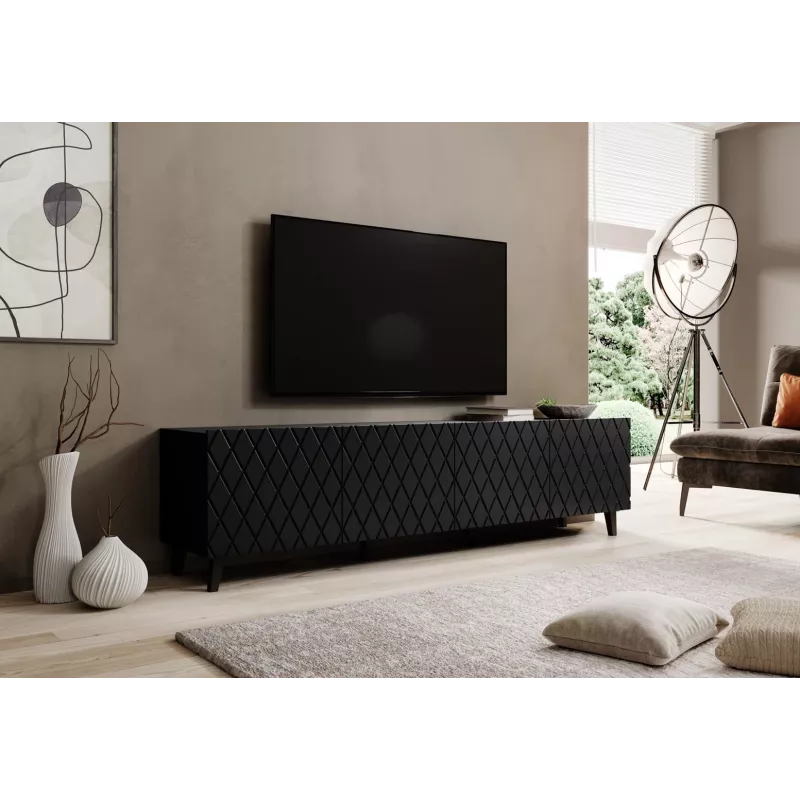 RTV skriňa ASTI 200x42x52 matná čierna