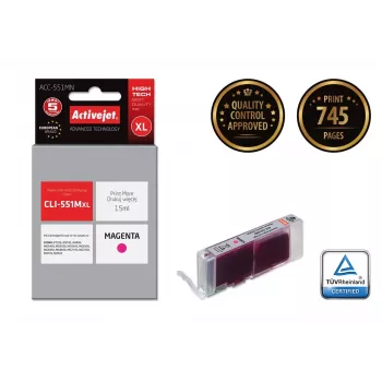 Activejet ACC-551MN tintová kazeta (náhrada za Canon CLI-551M; Supreme; 15 ml; purpurová)