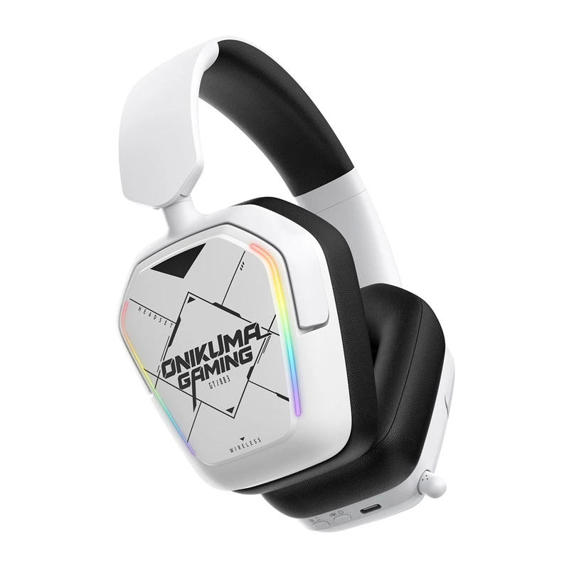 Káblový/bezdrôtový headset Onikuma GT883 biely — Bluetooth a káblové pripojenie, over-ear dizajn