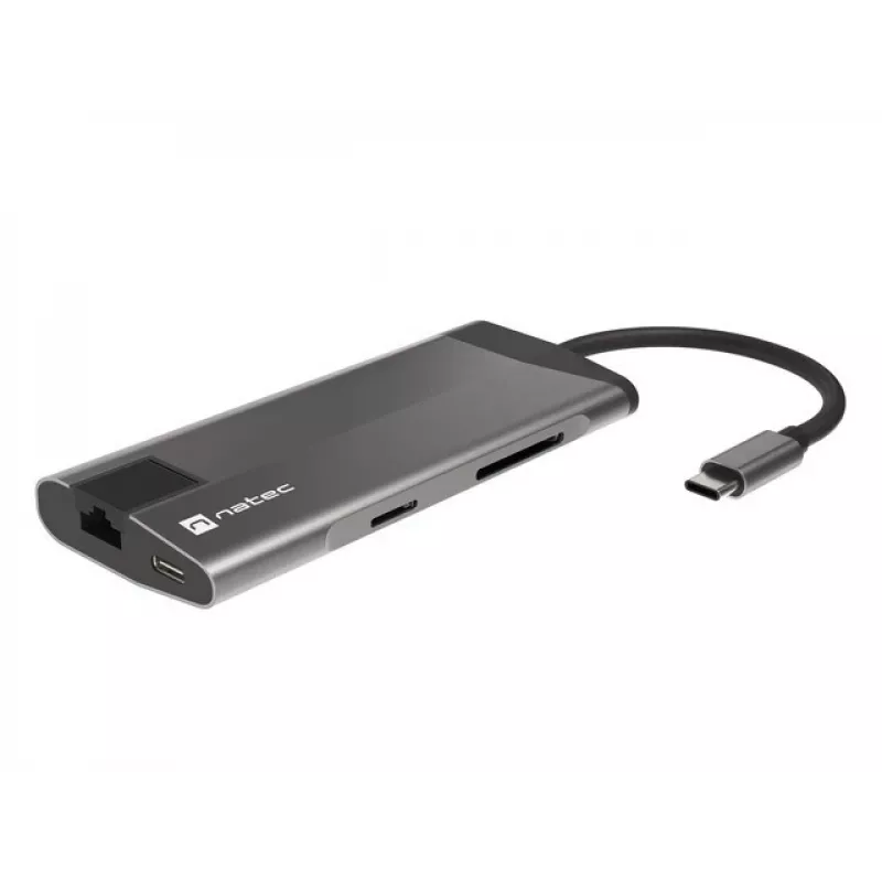 NATEC Fowler Plus USB Type-C čierna sivá MicroSD SD hub