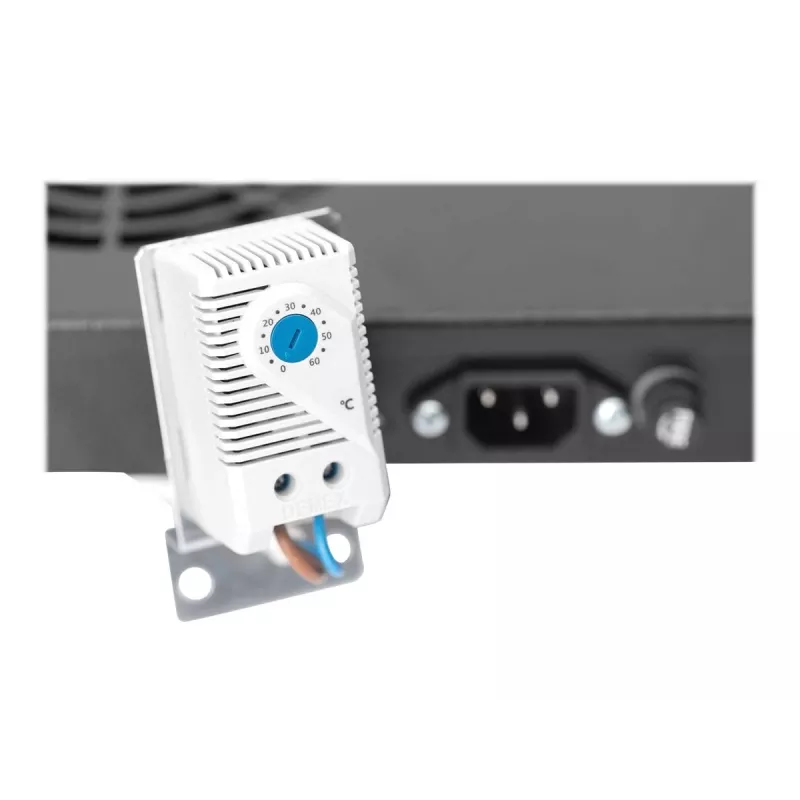 Digitus DN-19 FAN-4-HO-SW 19-palcová strešná vetracia jednotka, 4 ventilátory, termostat, čierna