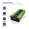 Qoltec Monolith menič napätia | nabíjanie batérie | UPS | 2000W | 4000W | 12V na 230V | čistá sínusovka | LCD čierno-zelený