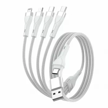4smarts 541024 USB kábel 1,2 m USB A/USB C USB C/Micro USB-A/Lightning biely (541024)