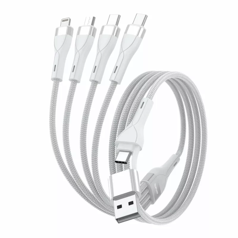 4smarts 541024 USB kábel 1,2 m USB A/USB C USB C/Micro USB-A/Lightning biely (541024)