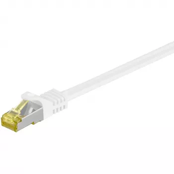 Wentronic Goobay Cat.7 kábel patch kábel, S/FTP (PiMF), biely, 0,25 m - LSZH bez halogénov, meď, RJ45 konektor samec (91089)