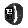 Apple Watch Series 10 GPS 46 mm puzdro z hliníka v Jet Black s čiernym športovým náramkom – M/L