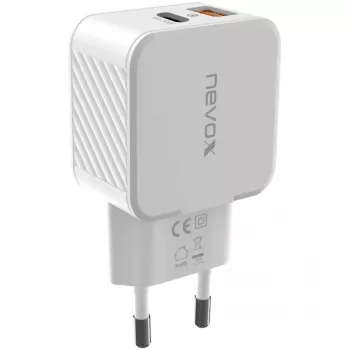 nevox USB PD Type-C + USB QC 3.0 nabíjačka 30 Watt biela (2009)